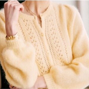 Sezane Edige Cardigan in Butter Yellow